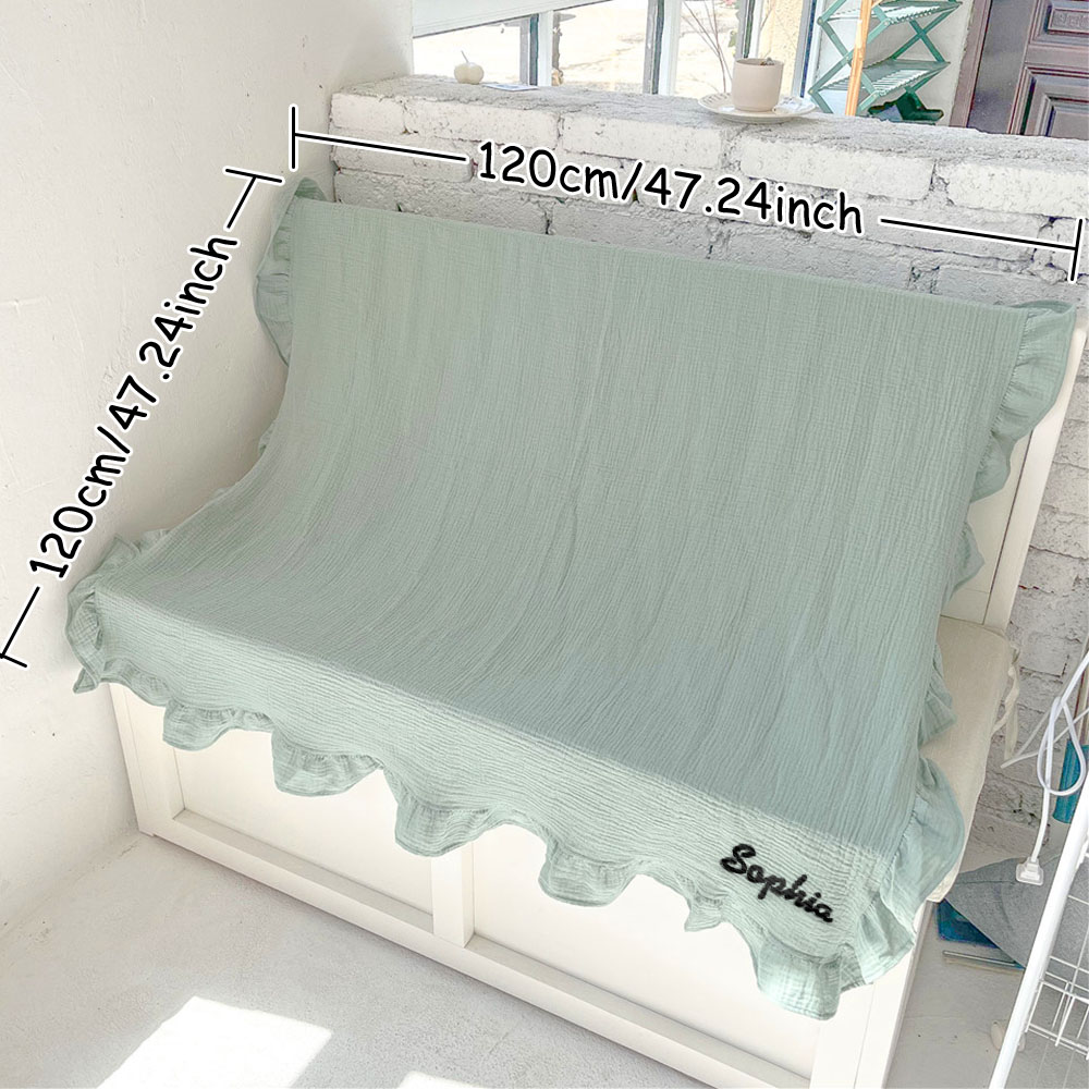 Personalized Baby Swaddle Blanket Custom Muslin Blanket with Embroidered Name Gift for Baby