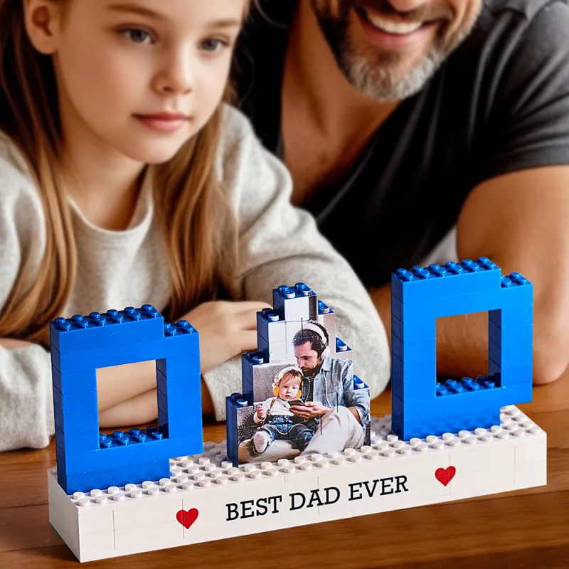 Personalized Dad Photo Building Brick Puzzles Custom Text Photo Block Father's Day Gifts
