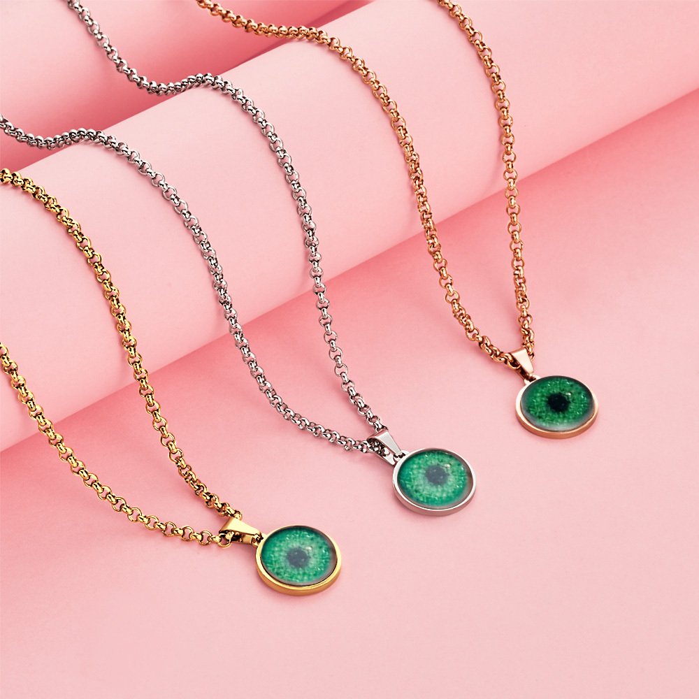 Personalized Eye Photo Necklace – Custom Pupil Pendant Unique Valentine’s Day Gift