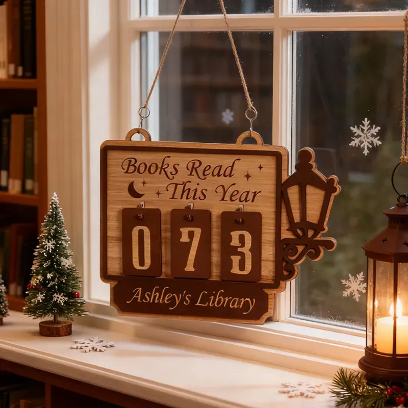 Personalized Books Read Tracker Books Read This Year Bookshelf Counter Bookish Decor Bookish Gift Gift for Readers Book Lovers Gift