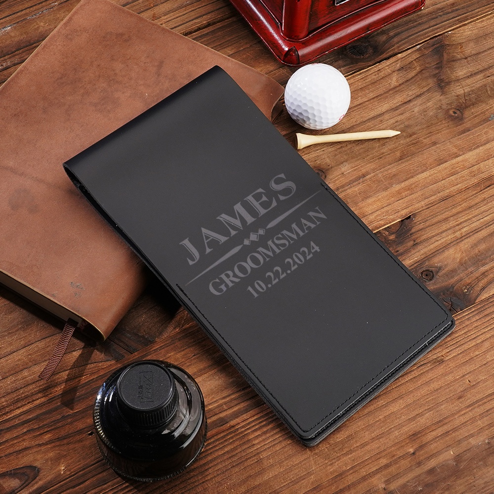Personalized PU Leather Golf Scorecard Holder Anniversary Birthday Gift for Man Golf Lover