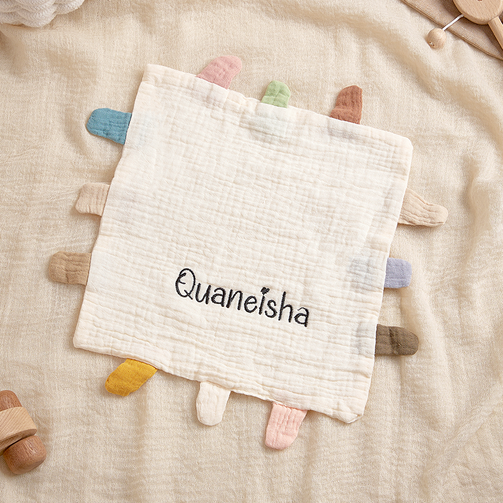 Personalized Soothe Towel Bibs Soft Sleeping Towel with Embroidered Name Gifts for Baby