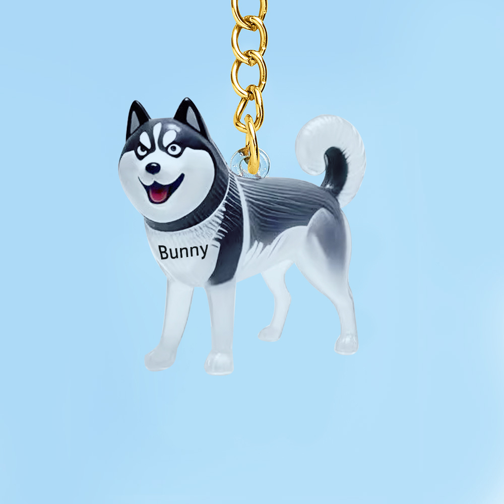 Custom Name Dog Hair Collector Keychain Bag Charm Memorial Storage Box with Text Perfect for Storing Pet Hair Gift for Dog Lovers