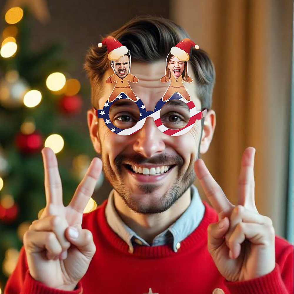 Personalized Photo Glasses Christmas Glasses Frame for Christmas Party Supplies Favors Photo Props