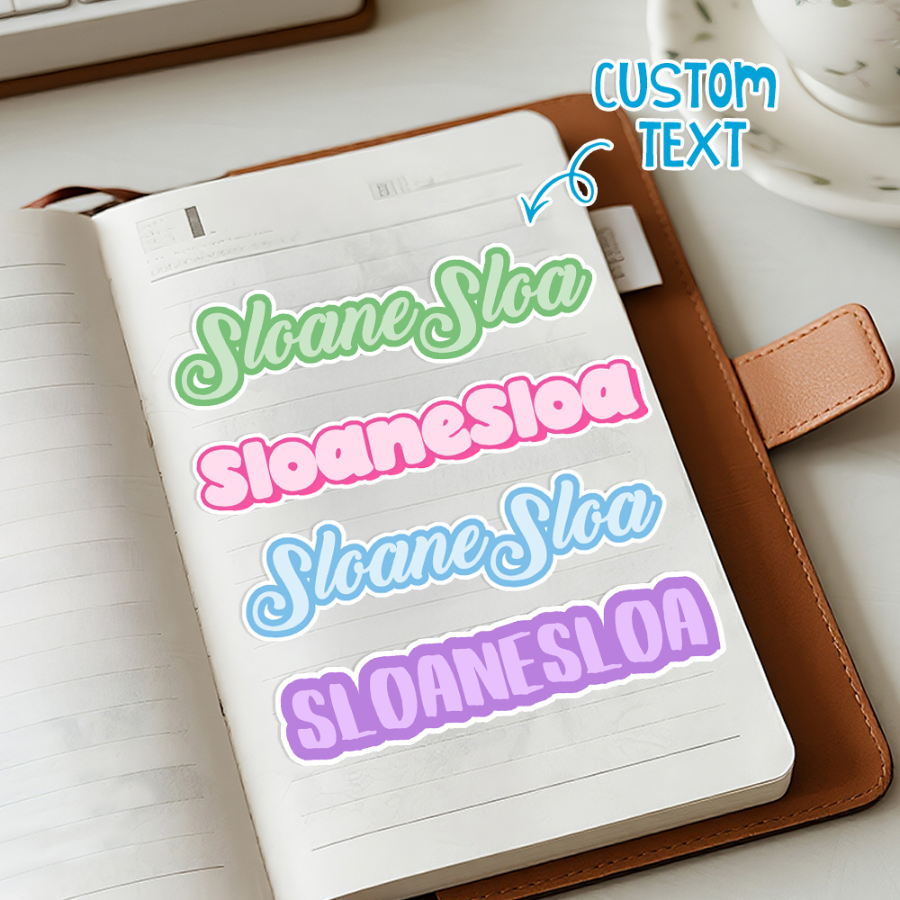 Custom Name Colorful Text Stickers Personalized Stationery for Back to School Gifts