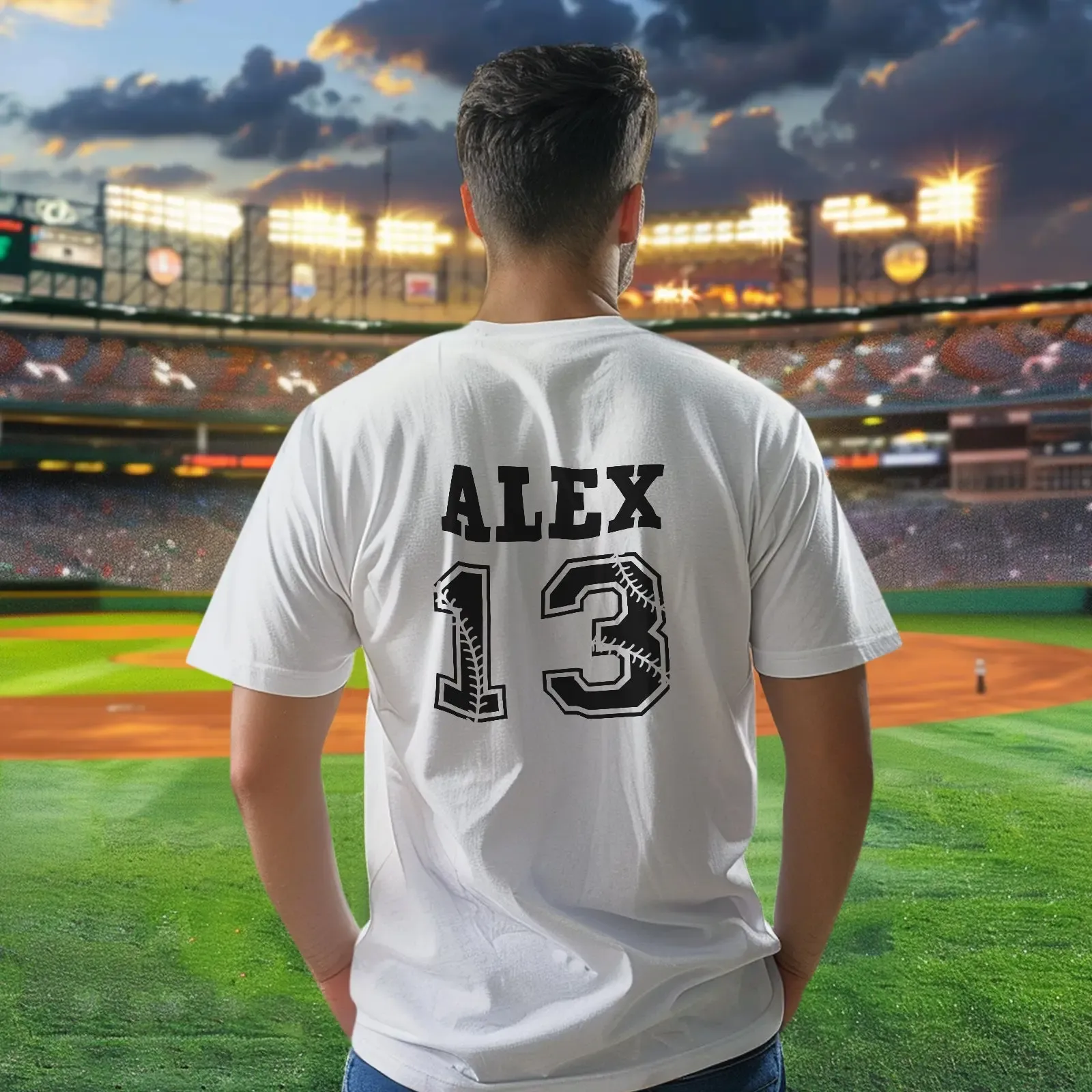 Personalized Baseball Name & Number Sports T-Shirt Back to School Gifts