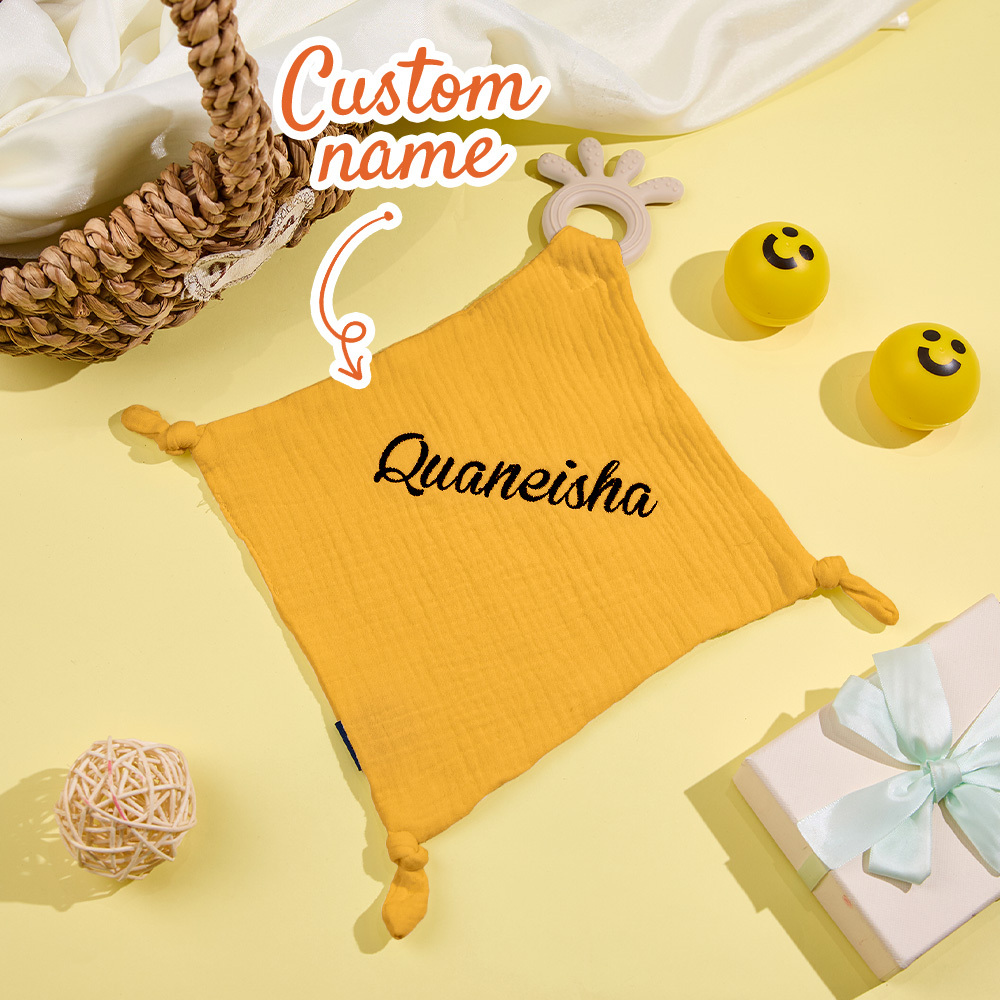 Personalized Soothe Towel Bibs Soft Sleeping Towel with Embroidered Name Gift for Baby
