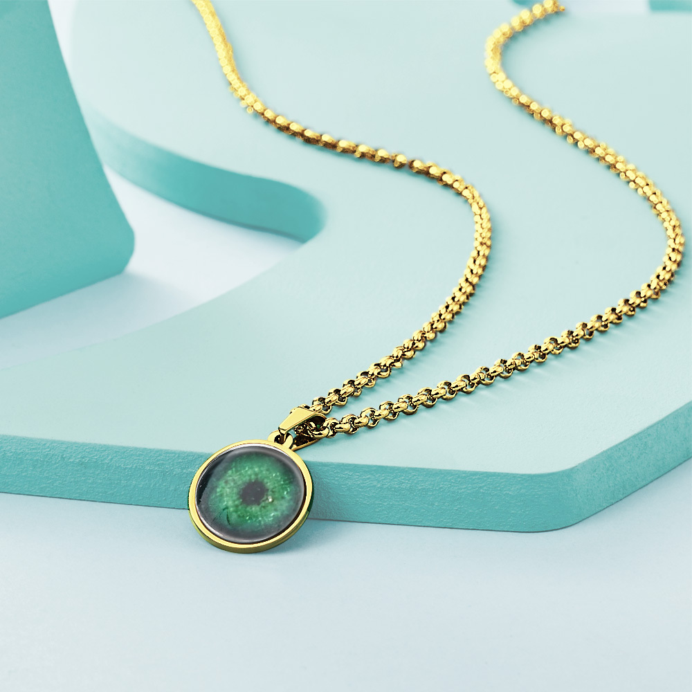 Personalized Eye Photo Necklace – Custom Pupil Pendant Unique Valentine’s Day Gift
