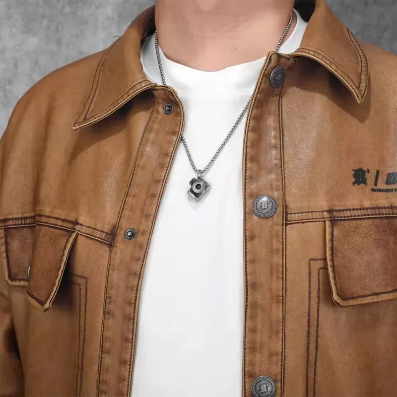 Personalized Photo Necklace Projection Gem Camera Necklace Anniversary Gifts for Him