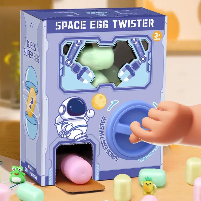 DIY Ramdom Style Egg Twisting Machine Gashapon Paired with 6 Eggs Toys Surprise Bilnd Box Christmas Gifts for Kids