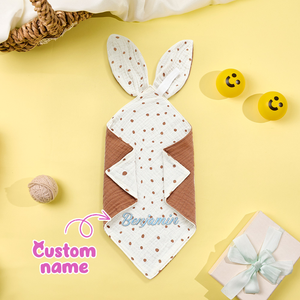 Personalized Soothe Towel Bibs Cute Soft Sleeping Towel with Embroidered Name Gifts for Baby