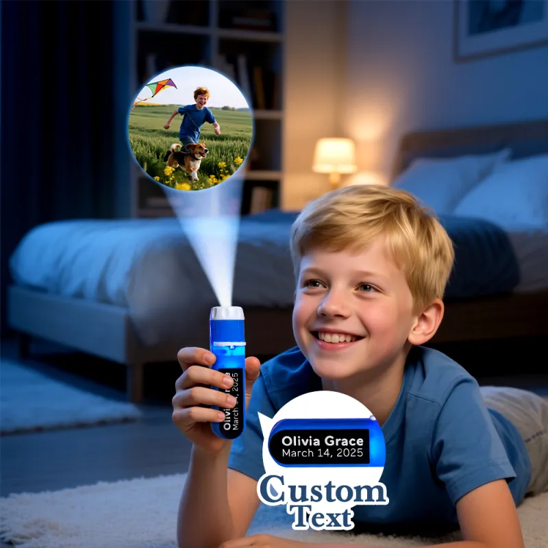 Custom Photo Flashlight Personalized Text and Photo Viewer with Your Own Photos Family Anniversary Gift