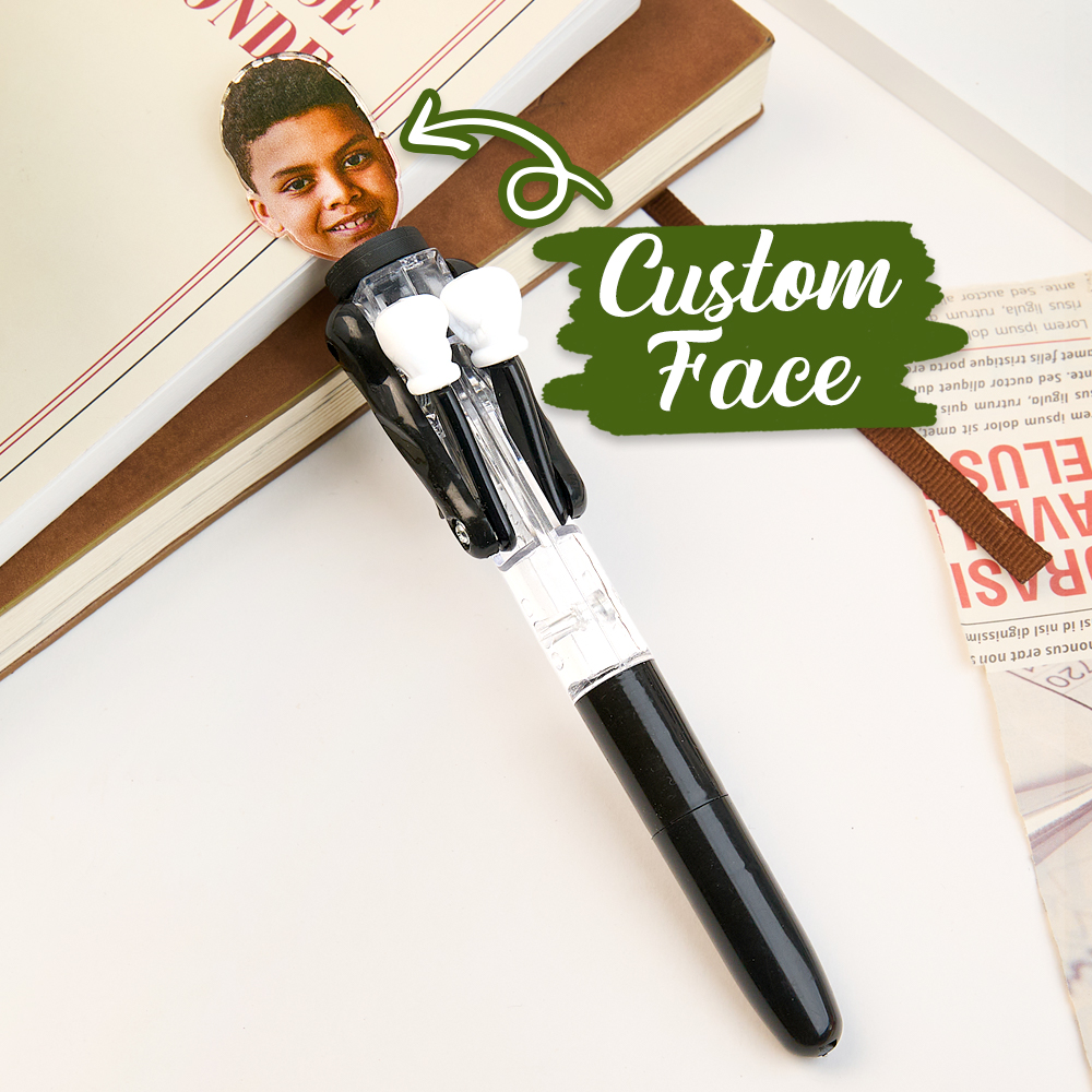 Personalized Boxing Pen with Face Creative Interactive Stress Relief Pen Funny Gift for Kids