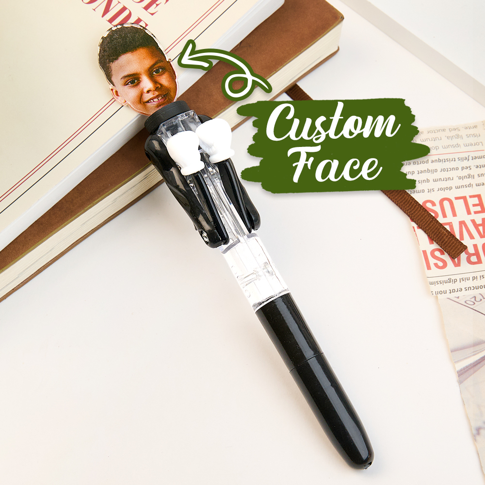 Personalized Boxing Pen with Face Creative Interactive Stress Relief Pen Funny Gift for Kids