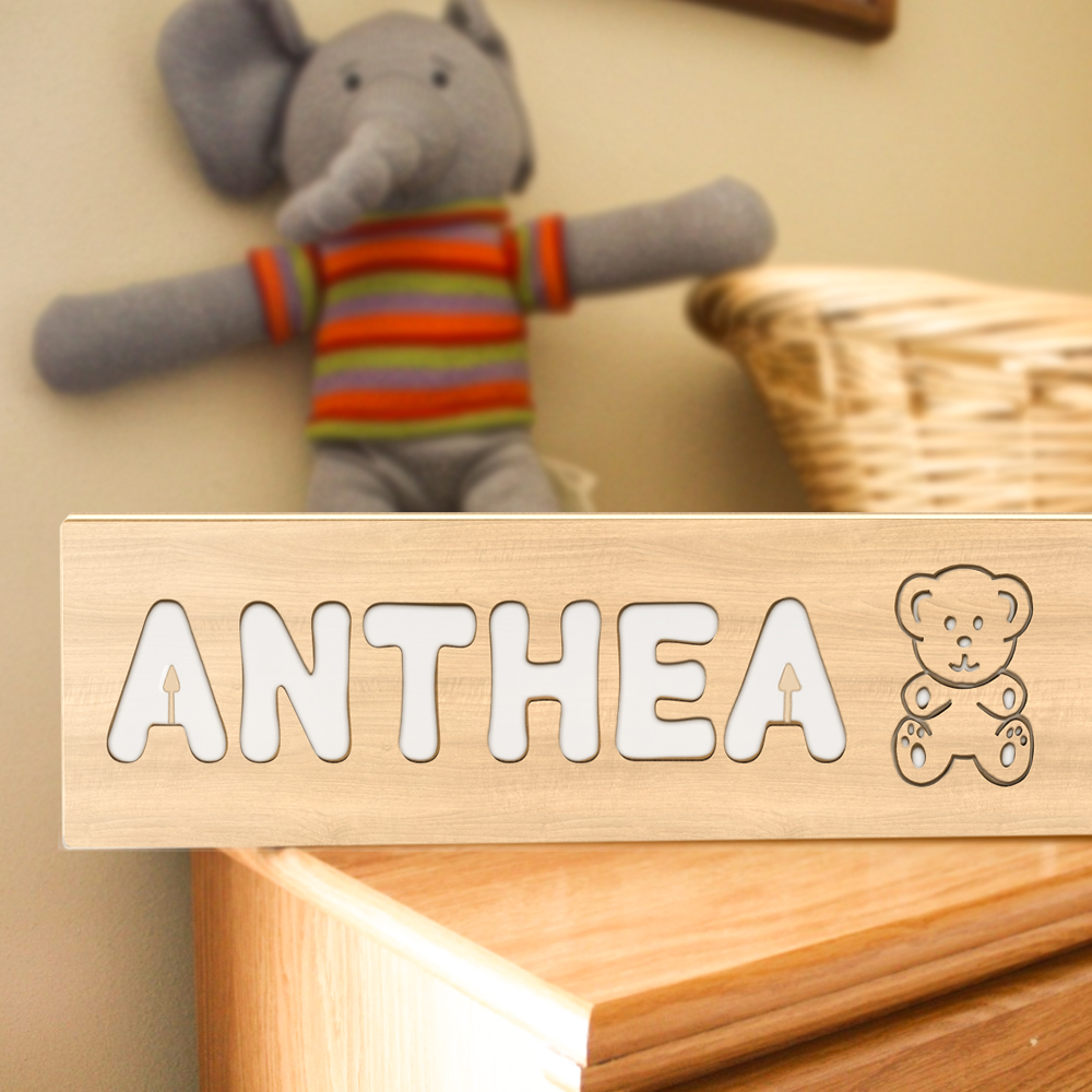 Personalized Baby Name Night Light Custom Wood Toddler Lamp