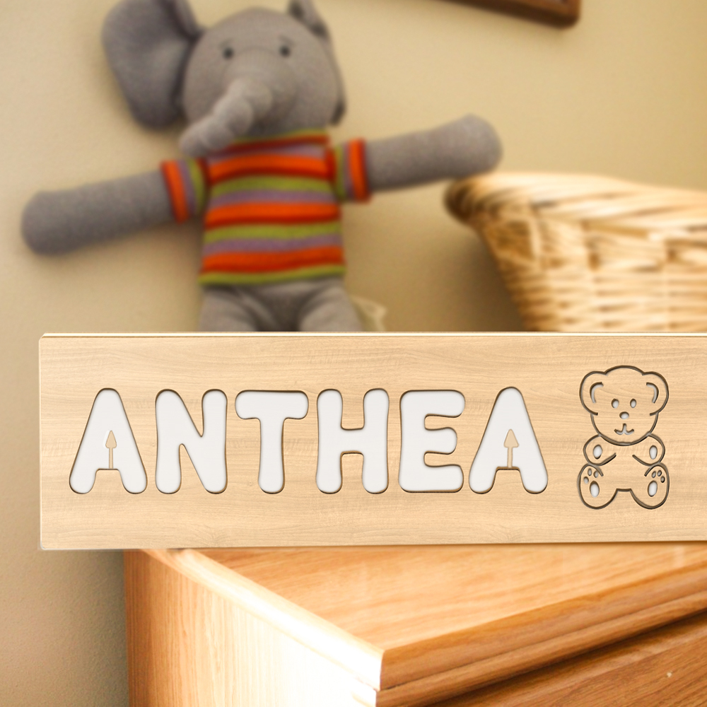 Personalized Baby Name Night Light Custom Wood Toddler Lamp