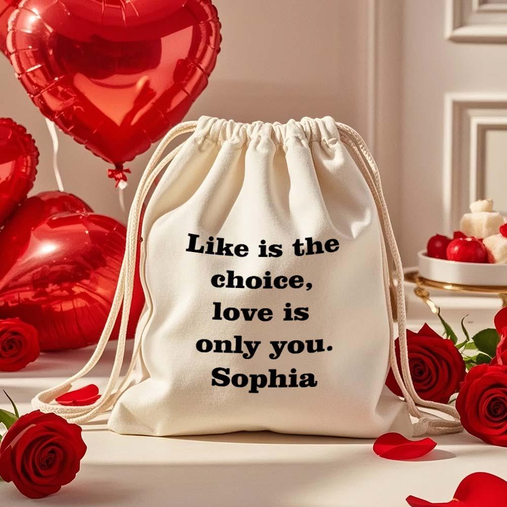 Custom Text Drawstring Canvas Bag – Personalized Travel Organizer
