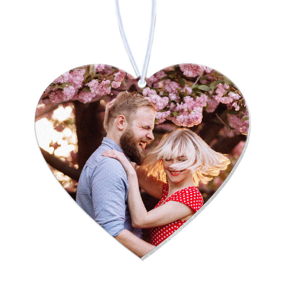 Custom Photo Heart Shaped Air Freshener Car Hanging Rearview Mirror Pendant for Auto Interior Decoration