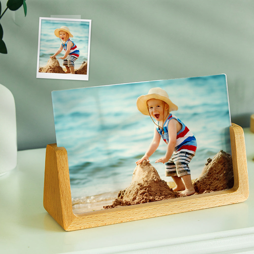 Custom Photo Plaque Wood Photo Frame Ornament Gift for Baby