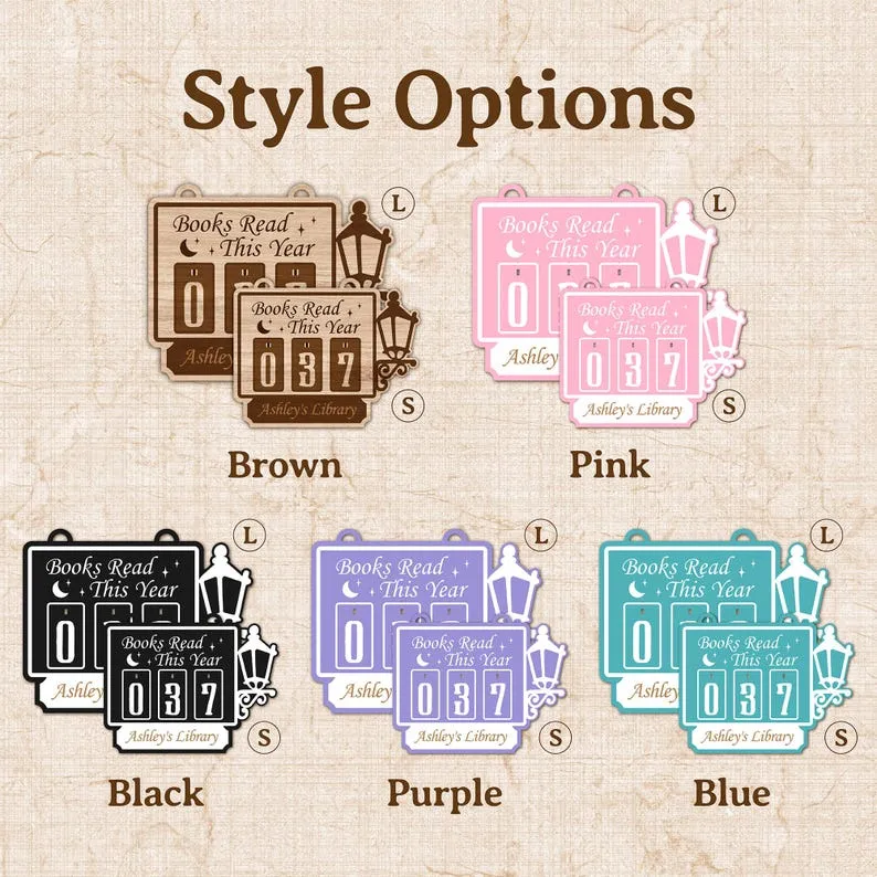 Personalized Books Read Tracker Books Read This Year Bookshelf Counter Bookish Decor Bookish Gift Gift for Readers Book Lovers Gift