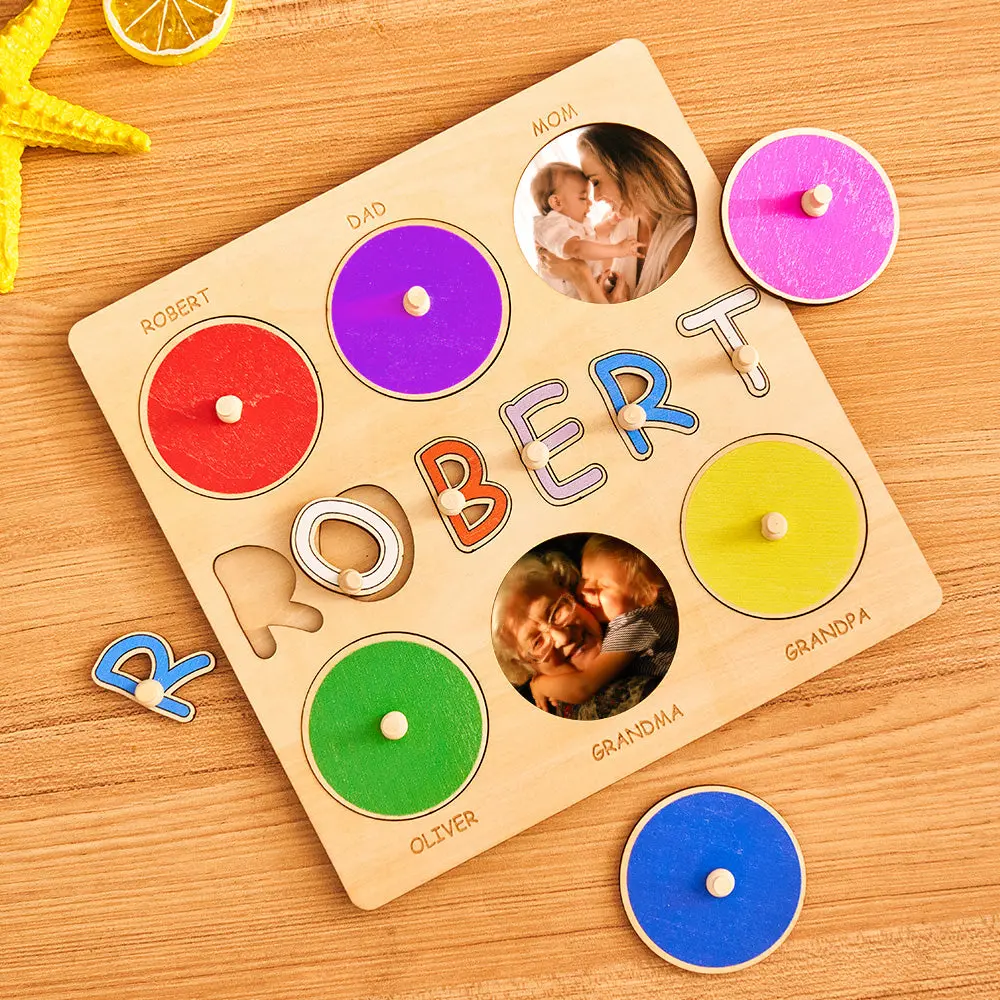 Custom Photo Engraved Puzzle Creative Wooden Baby Gifts