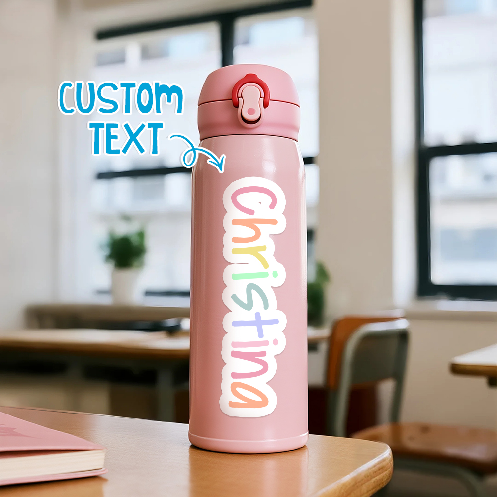 Custom Name Colorful Art Font Stickers Personalized Text Stickers for Stationery & School Supplies
