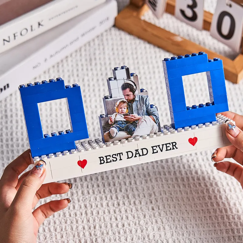 Personalized Dad Photo Building Brick Puzzles Custom Text Photo Block Father's Day Gifts