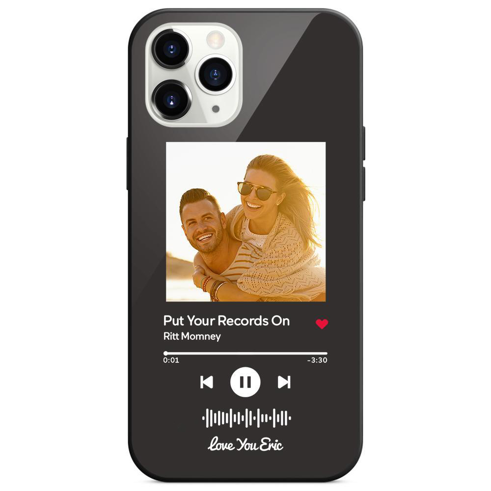 Custom Scannable Music Code Glass iPhone Cases with Picture