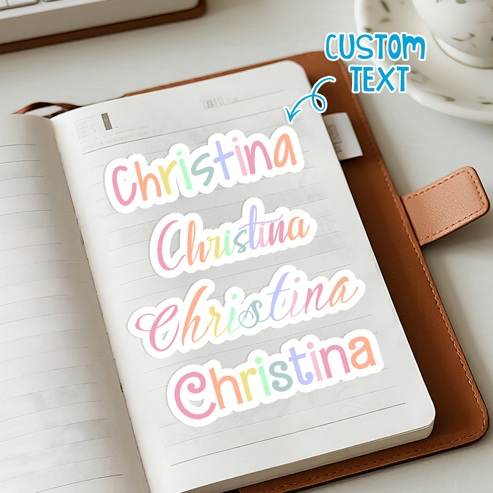 Custom Name Colorful Art Font Stickers Personalized Text Stickers for Stationery & School Supplies