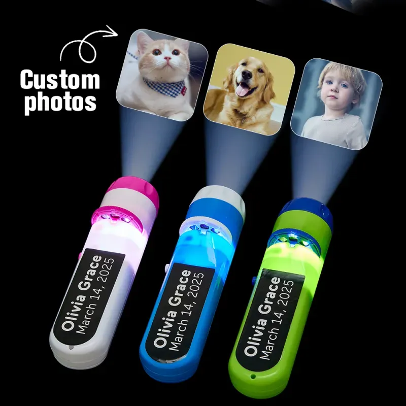 Custom Photo Flashlight Personalized Text and Photo Viewer with Your Own Photos Family Anniversary Gift