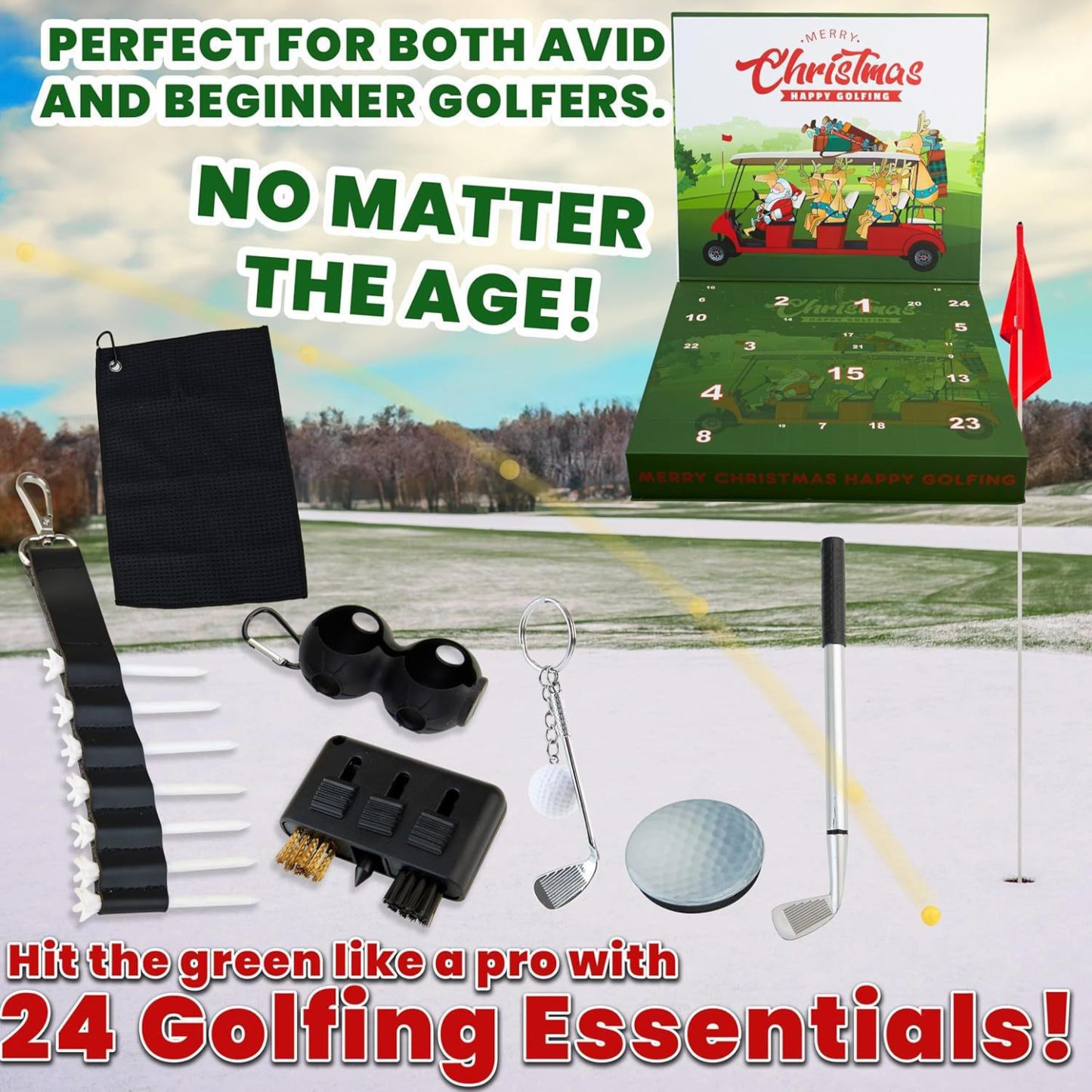 Golf Christmas Advent Box – Christmas Countdown Set Surprise Gift for Golf Lovers