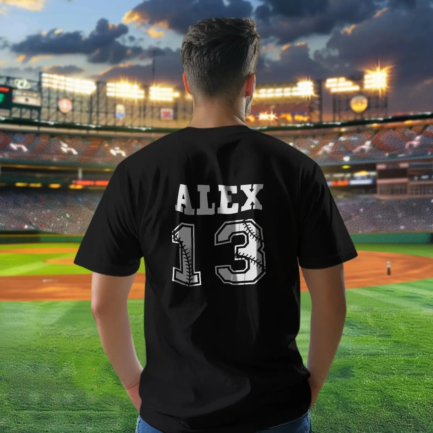 Personalized Baseball Name & Number Sports T-Shirt Back to School Gifts