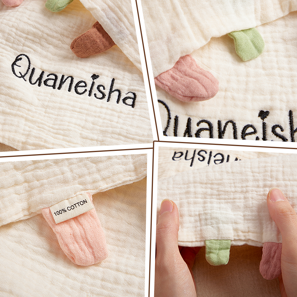 Personalized Soothe Towel Bibs Soft Sleeping Towel with Embroidered Name Gifts for Baby