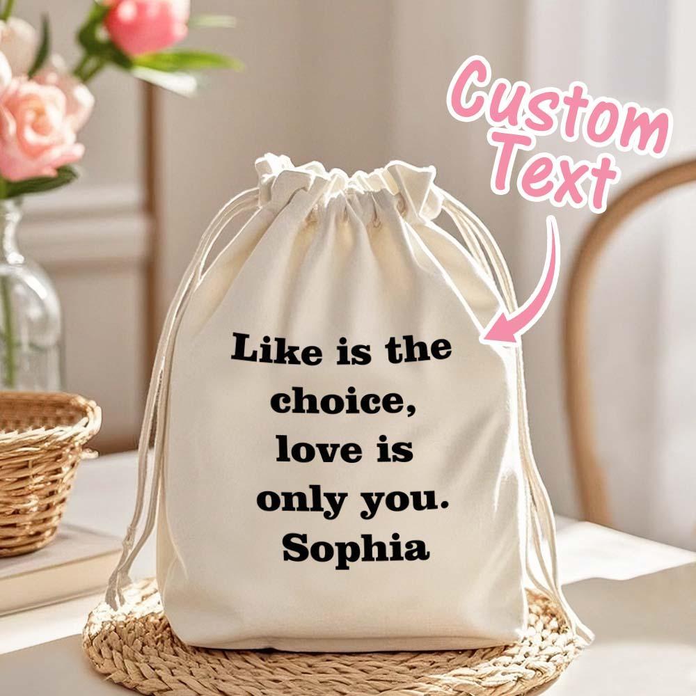 Custom Text Drawstring Canvas Bag – Personalized Travel Organizer