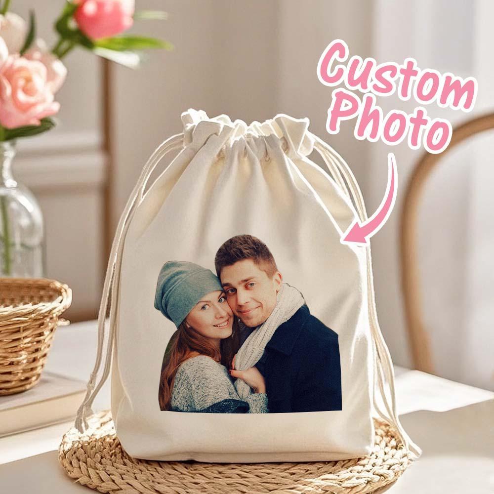 Custom Photo Drawstring Canvas Bag – Personalized Travel Organizer