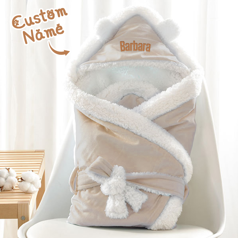 Personalized Baby Swaddle Blanket with Embroidered Name Sleeping Bag for Newborns and Infants