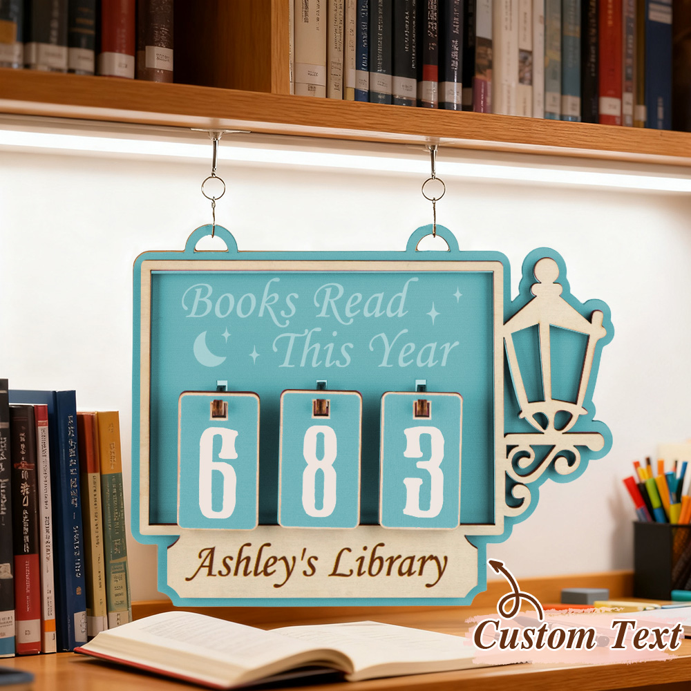 Personalized Books Read Tracker Books Read This Year Bookshelf Counter Bookish Decor Bookish Gift Gift for Readers Book Lovers Gift