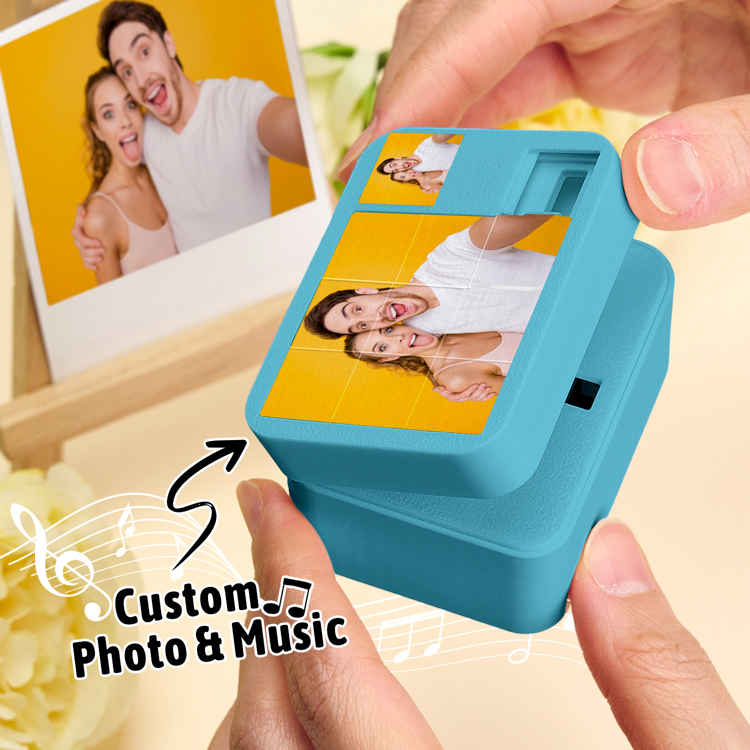 Custom Music Sliding Photo Puzzle Ring Box Unlock a Personalized Gift with Music Photo & Voice Christmas Gifts Wedding Gift