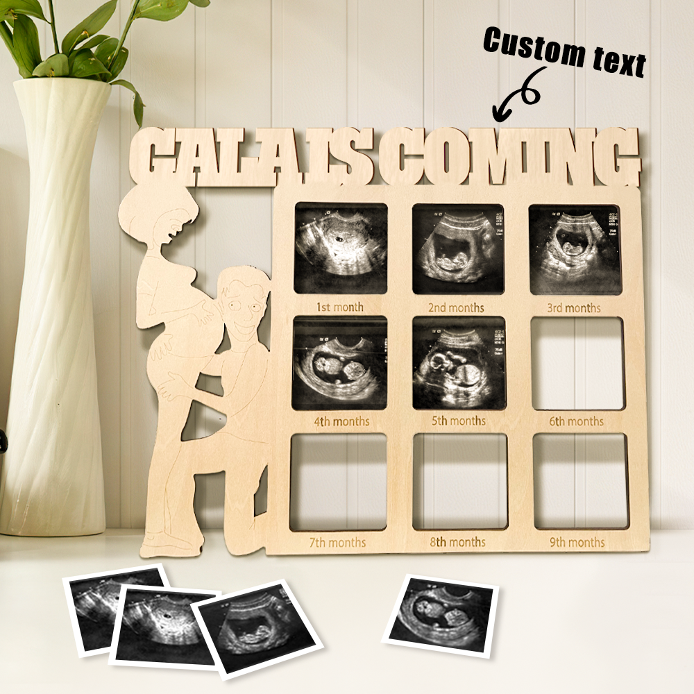 Personalized Pregnancy Photo Journal Plaque Custom Baby Due Date Calendar Sign Gift for Expecting Mom