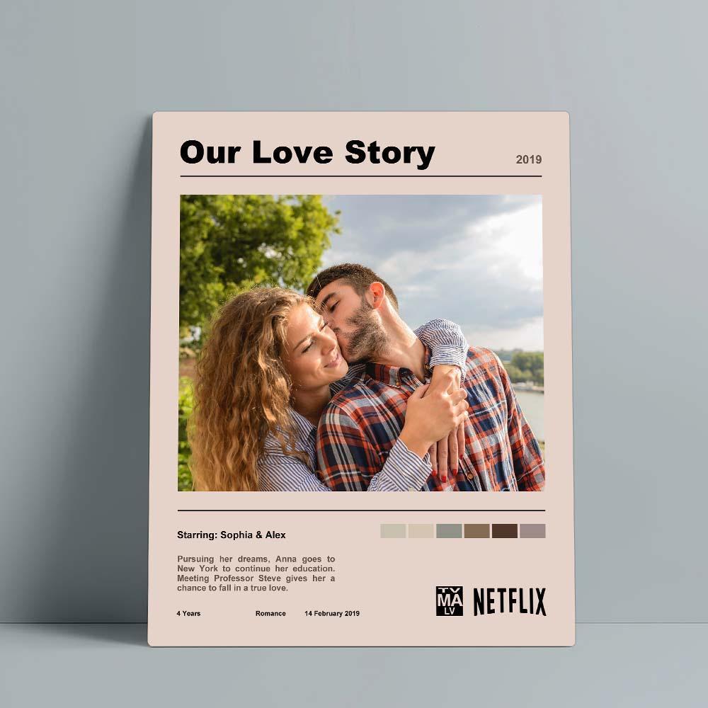 Movie Poster TV Show Poster Custom Plaque Love Story Gift for Couple