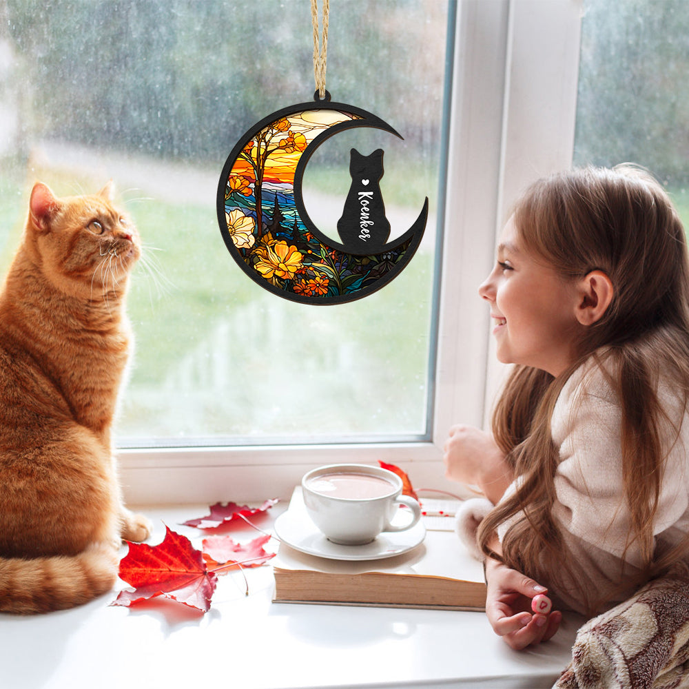 Custom Cat Memorial Suncatcher Pet Memorial Ornament Gifts for Pet Lovers