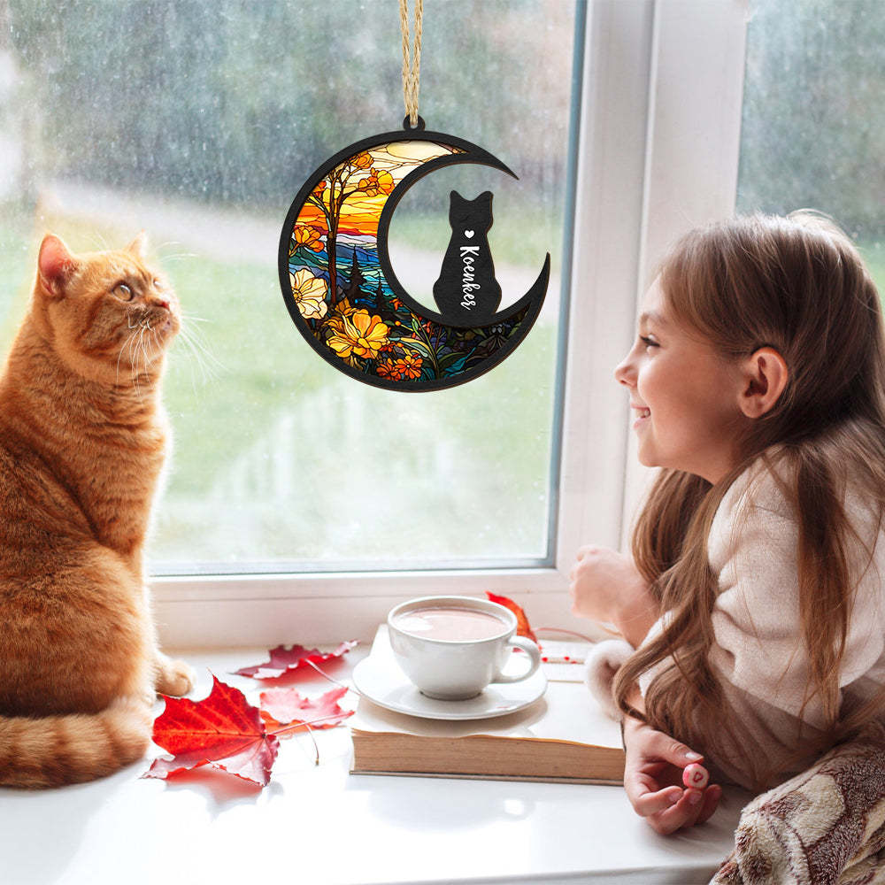 Custom Cat Memorial Suncatcher Pet Memorial Ornament Gifts for Pet Lovers