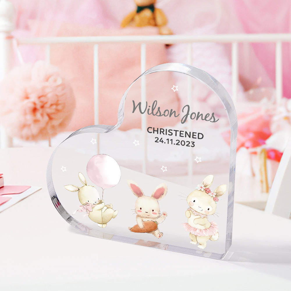 Personalized Name Christening Date Gift Custom Animals Ornaments Gift for New Baby