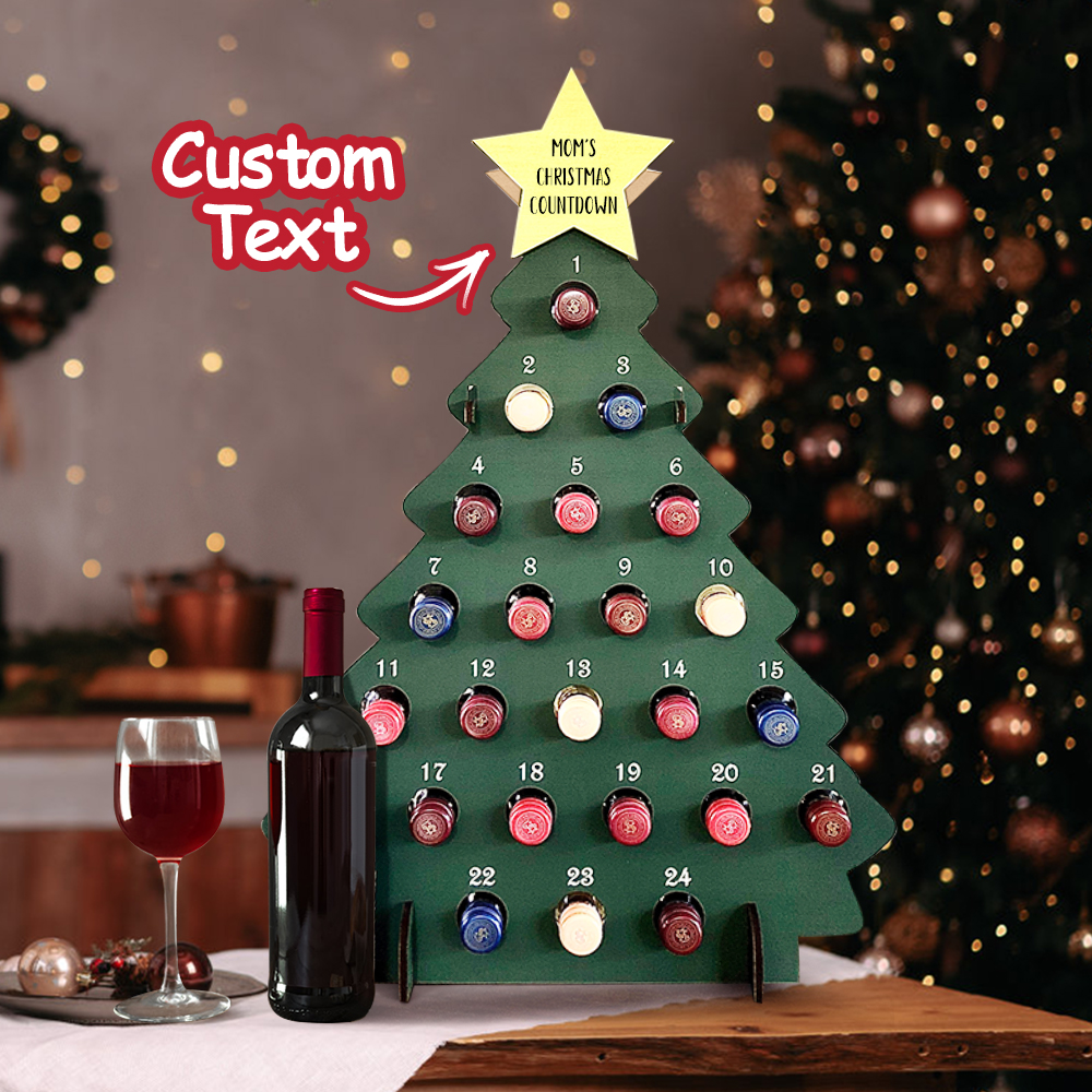 Personalized Mini Wine Bottle Christmas Countdown Tree Mini Wine Bottle Advent Calendar Unique Christmas Gifts