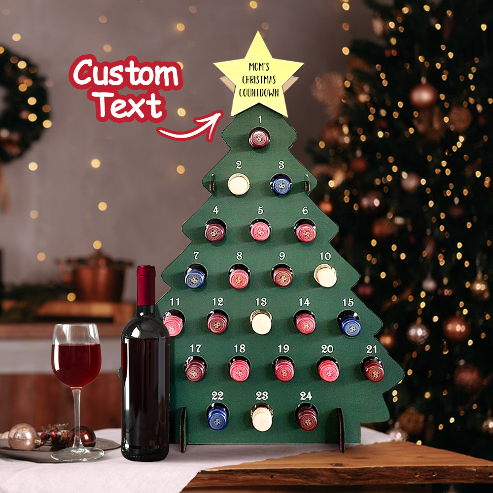 Personalized Mini Wine Bottle Christmas Countdown Tree Mini Wine Bottle Advent Calendar Unique Christmas Gifts