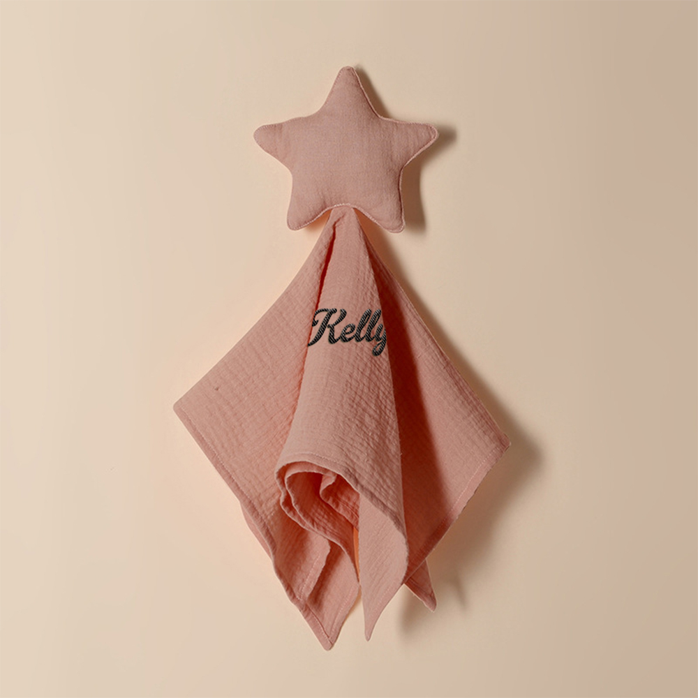 Personalized Soothe Towel Bibs Star Soft Sleeping Towel with Embroidered Name Gift for Baby