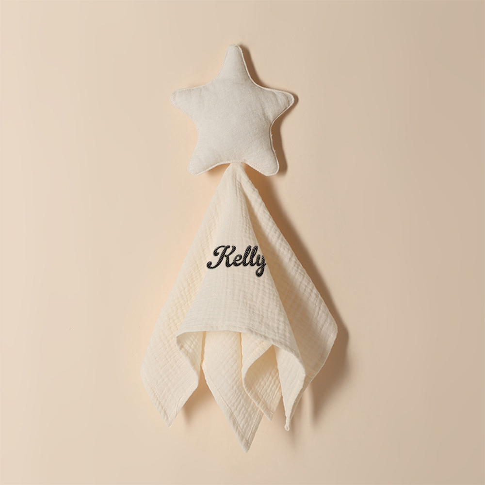 Personalized Soothe Towel Bibs Star Soft Sleeping Towel with Embroidered Name Gift for Baby