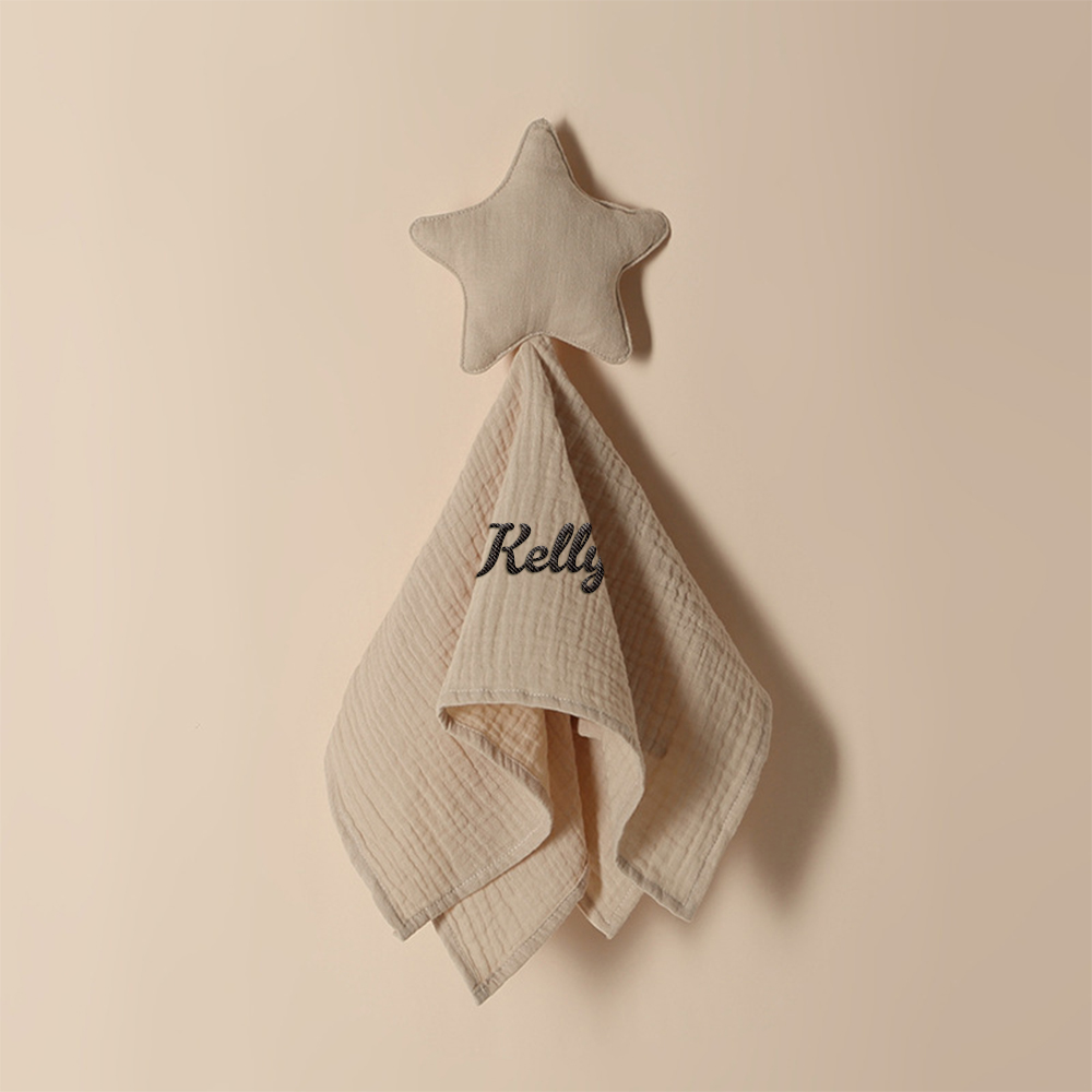 Personalized Soothe Towel Bibs Star Soft Sleeping Towel with Embroidered Name Gift for Baby