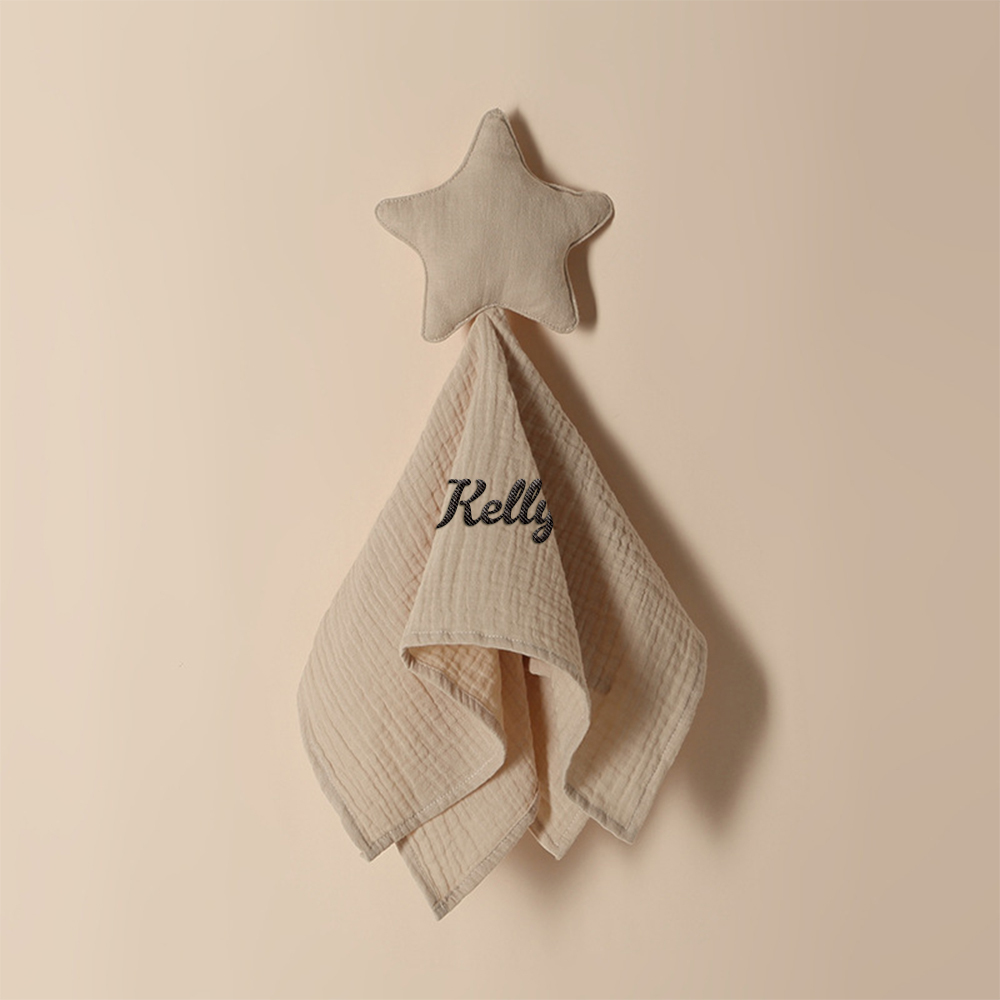 Personalized Soothe Towel Bibs Star Soft Sleeping Towel with Embroidered Name Gift for Baby