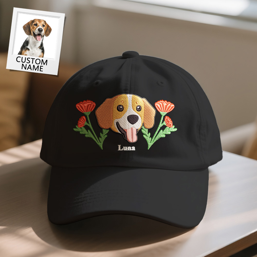 Personalized Pet Name Baseball Cap – Embroidered-Style Printed Design Custom Hat for Pet Lovers